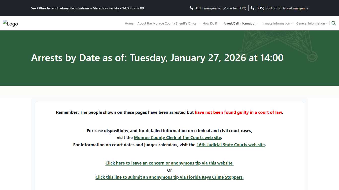 M.C.S.O - Current Arrests